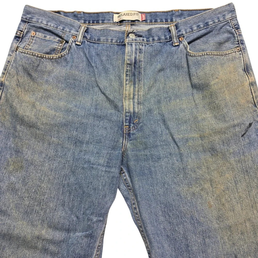 Baggy Distressed Skater Relaxed Fit 550 Denim Jeans Mens 45x29 Blue Levis